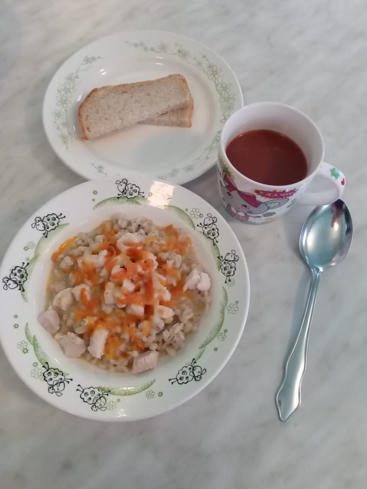 горячий завтрак.