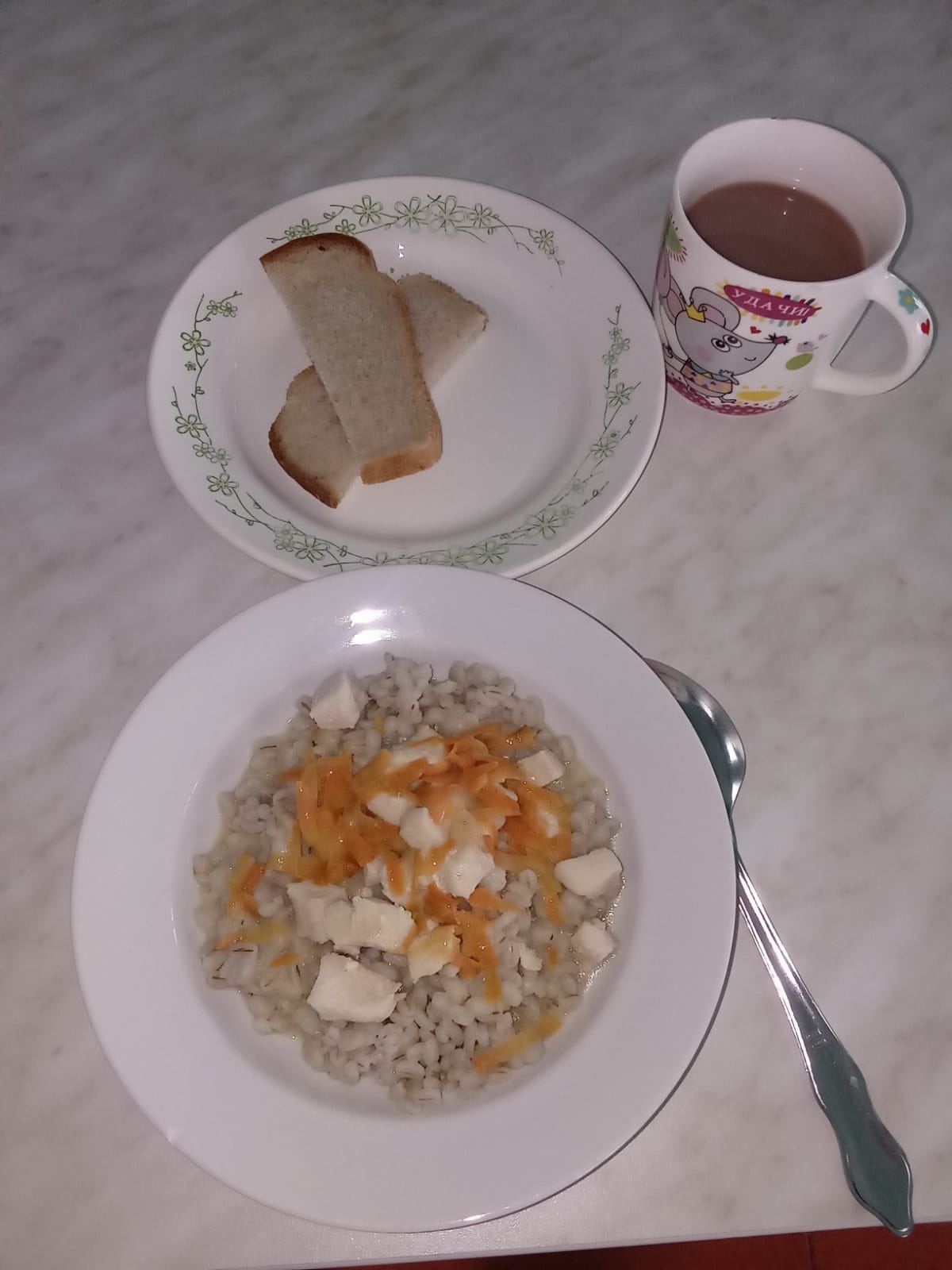 горячий завтрак.